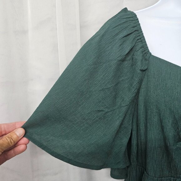 Ott Sage Green Maxi Dress Coquette Boho Cottagecore Prairie L - Picture 3 of 11